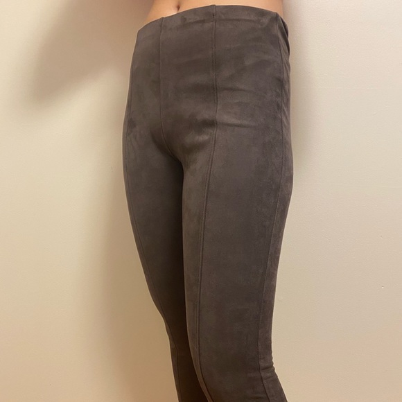 Grey Suede Leggings - Picture 1 of 2
